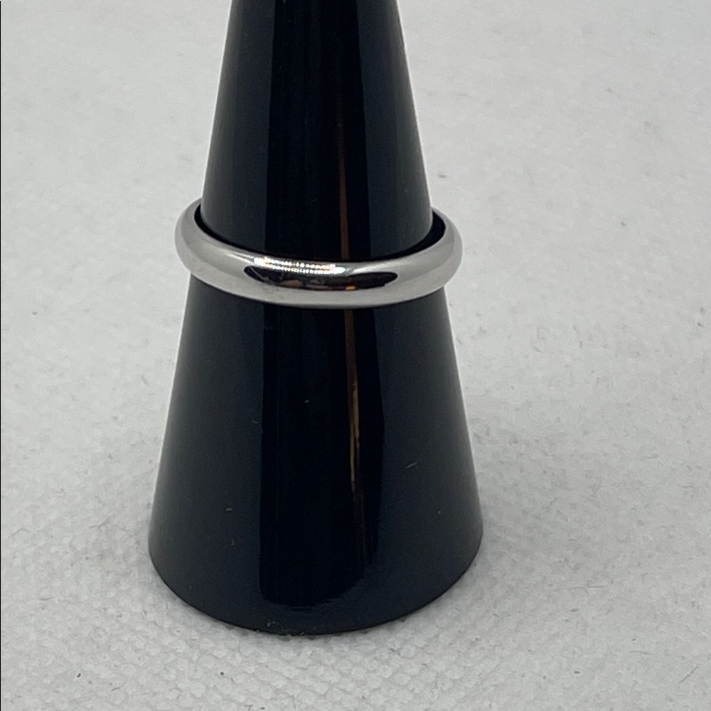 Atasay Kuyumculuk “AK” 10k White Gold Stacker Ring